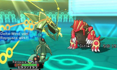 In Pokémon Omega Rubin und Pokémon Alpha Saphir kann Rayquaza eine Mega-Entwicklung durchführen